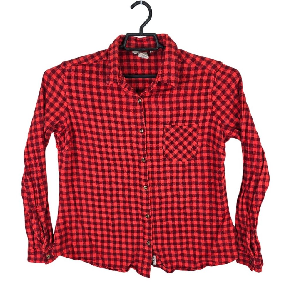 Womens Field & Stream Black & Red Check Shirt Button Up Long Sleeve Cotton XL